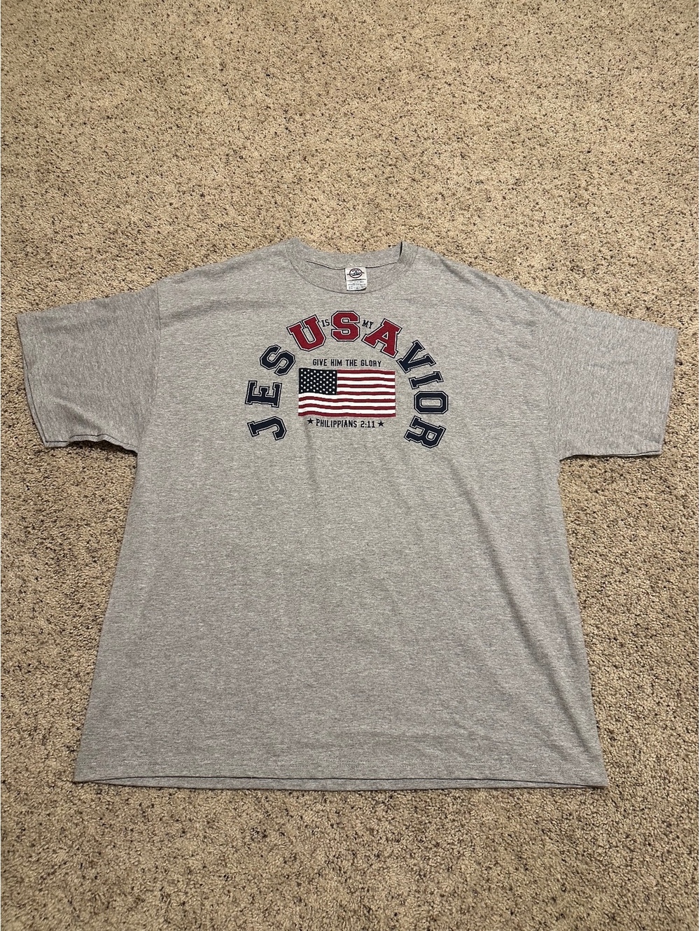 Delta Pro Weight XL Gray Jesus is My Savior USA T-Shirt